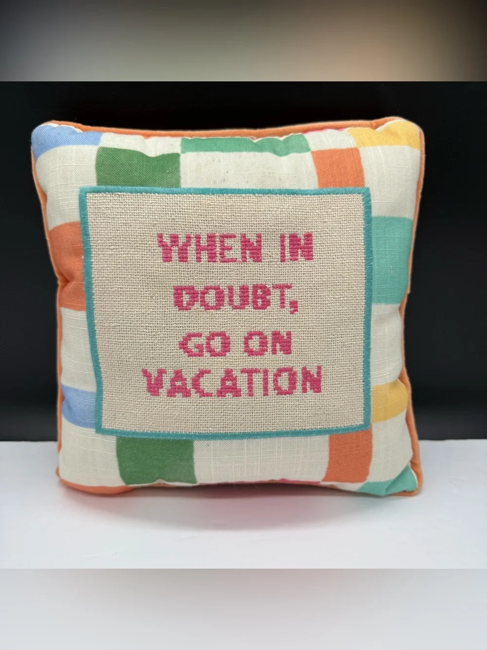 Sm Decorative Throw Pillow Perfect For  Airbnb ~ Guest Room Needlepoint Vacation